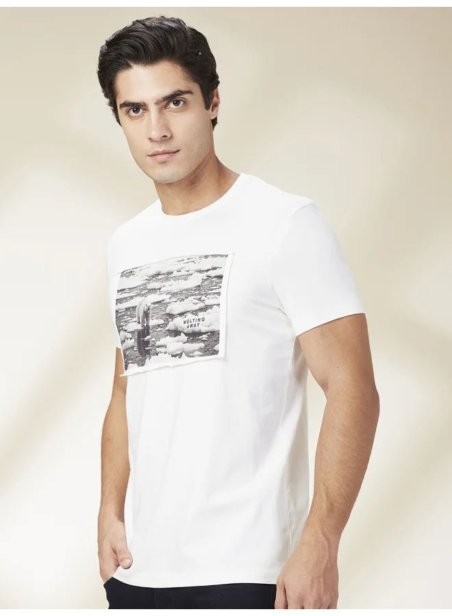 Being Human Mens Chalk Round Neck Short Sleeve T-Shirt