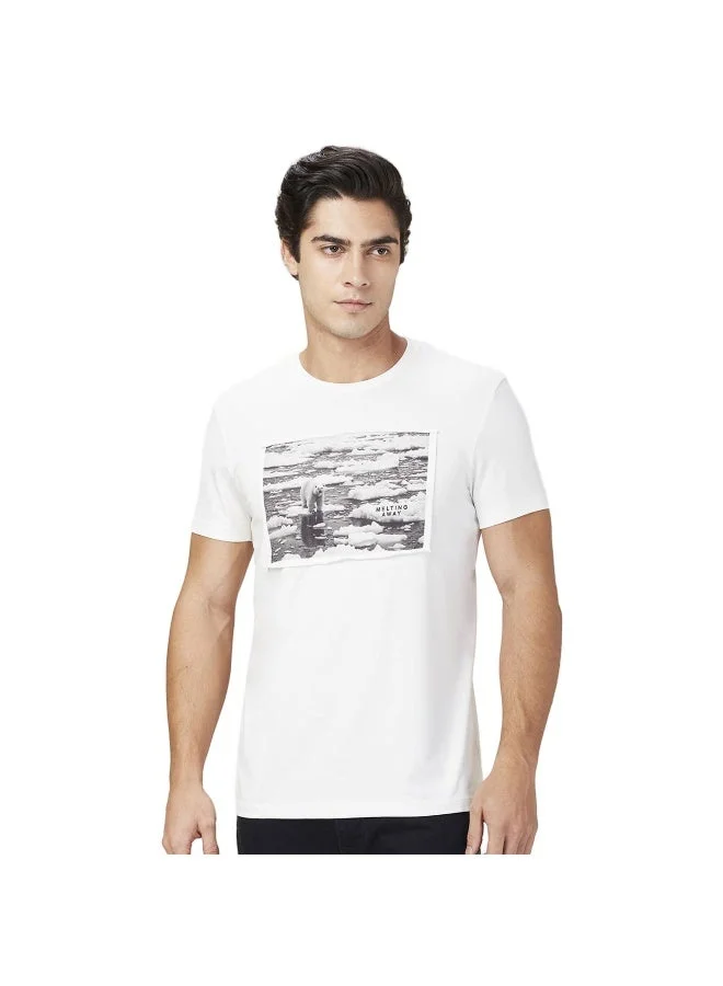 بيينغ هيومان Mens Chalk Round Neck Short Sleeve T-Shirt