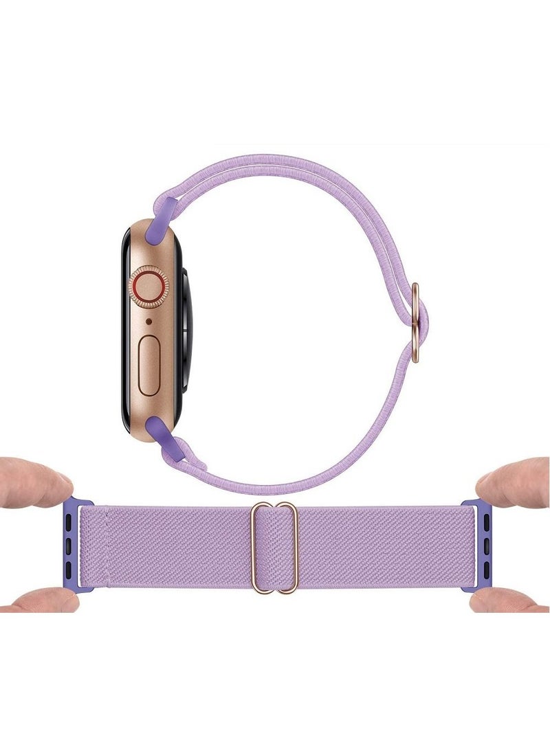 Generic - Adjustable Elastic Band For Apple Watch Purple 42/44/45 mm-Medium - Image 1