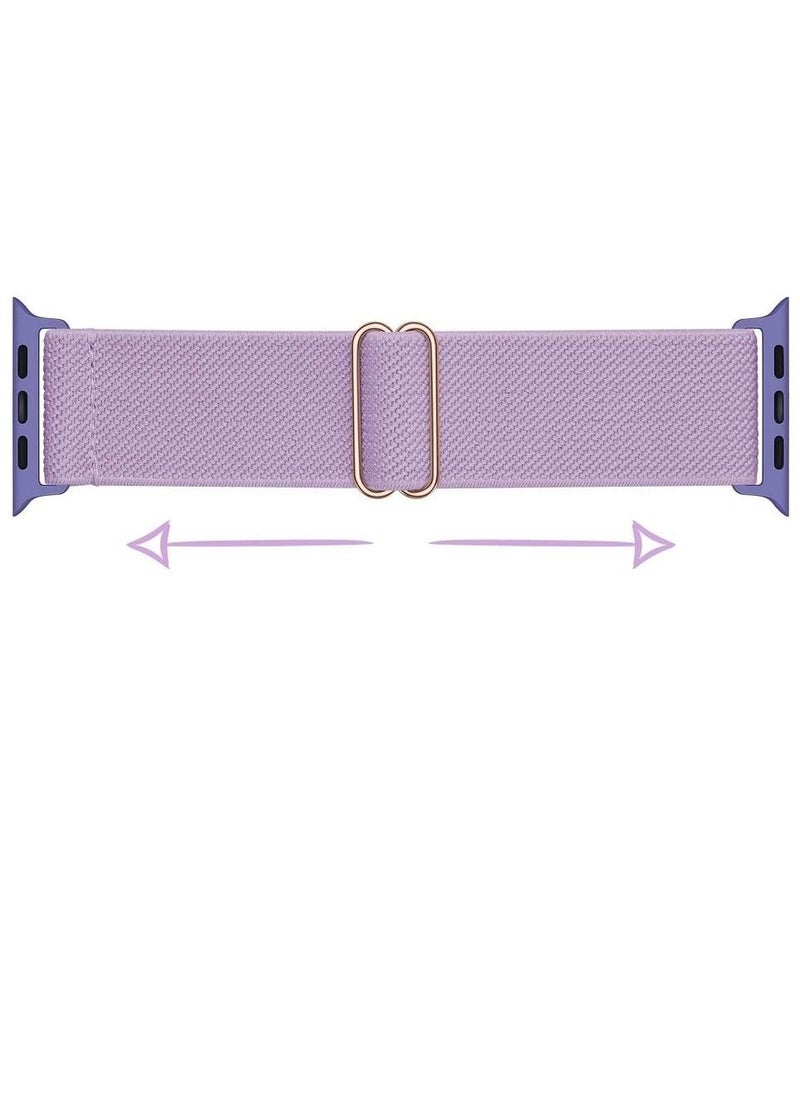 Generic - Adjustable Elastic Band For Apple Watch Purple 42/44/45 mm-Medium - Image 1