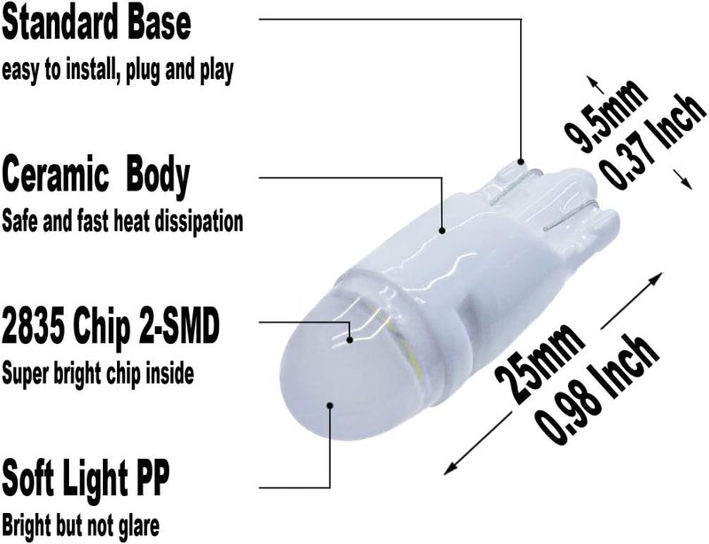 Yoper White Interior LED Light Package Kit Compatible with Ford F-150 1997-2014 F-250 F-350 F-450 F-55 2000-2014 Replacement Bulbs 12pcs - Image 3