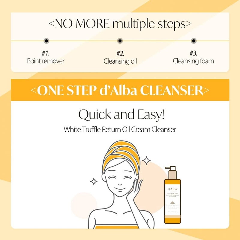 d'alba Piedmont دالبا بييدمونت زيت الكمأة البيضاء الإيطالي كريم منظف، العناية بالبشرة النباتية، منظف سهل خطوة واحدة لإزالة الزهم والمكياج، منظف مرطب، للبشرة الحساسة، العناية بالبشرة الكورية - Image 4