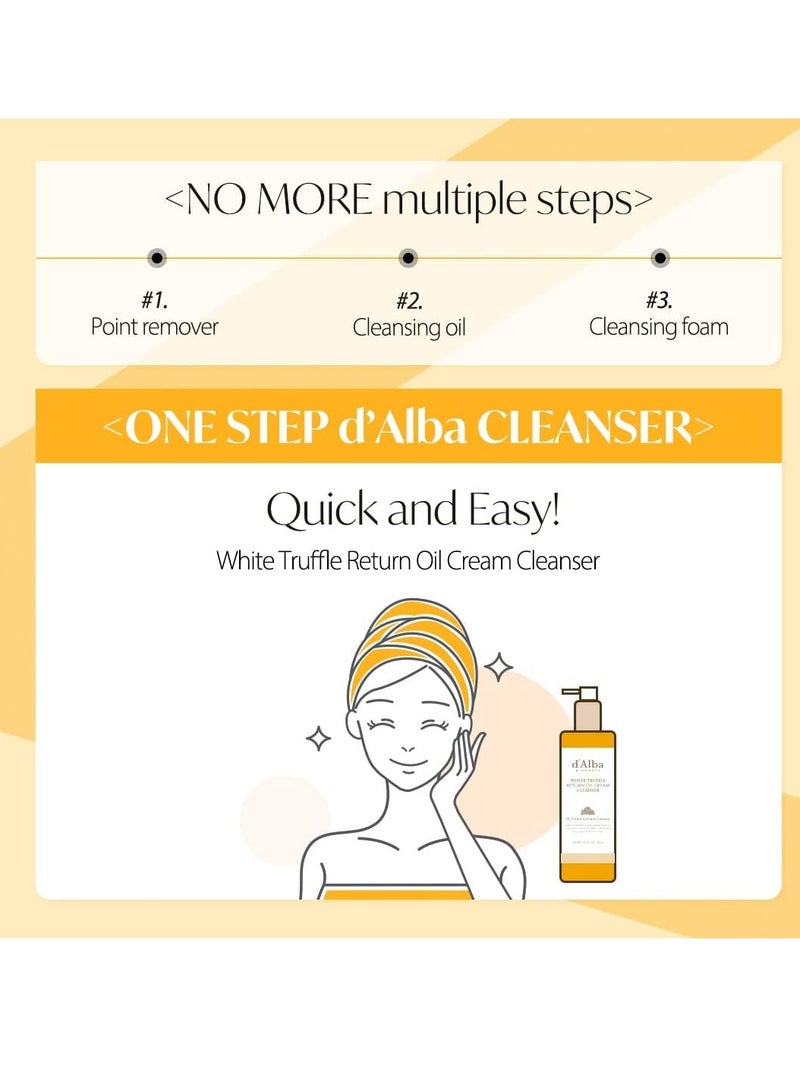 d'Alba d'alba Piedmont Italian White Truffle Return Oil Cream Cleanser, Vegan Skincare, Easy One Step Cleanser for Sebum & Makeup Removal, Hydrating Cleanser, for Sensitive Skin, Korean Skin Care - Image 3