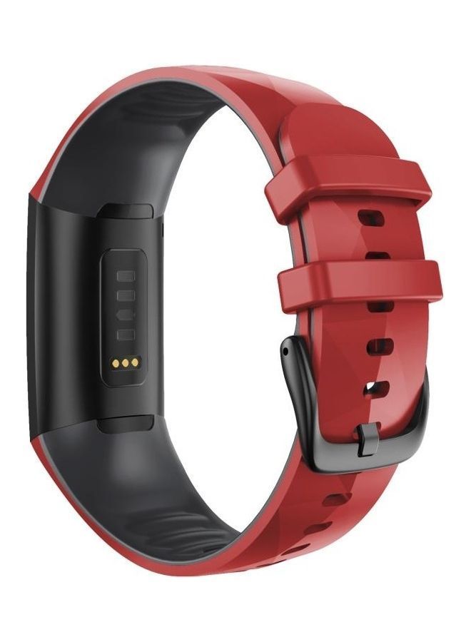 نيبمينينت سوار بديل من السيليكون يناسب جميع الساعات لساعة فيتبيت تشارج 3/ 4 أحمر - Image 4