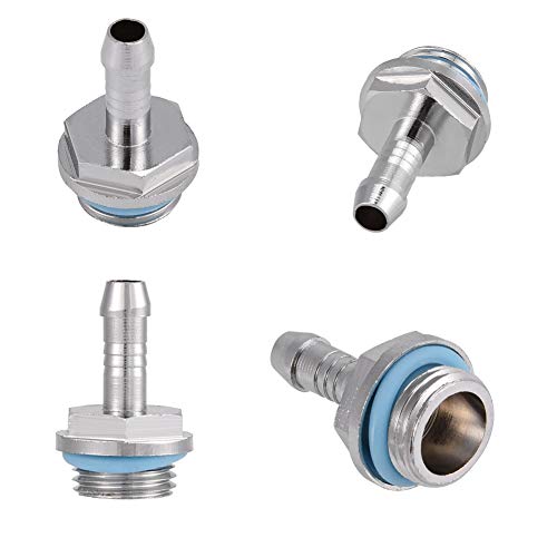 Zopsc 6 PCS G1/4 Thread PC Water Cooling Barb Fitting Connector, Two-Touch Fitting Tube for Computer Water Cooling System(9mm) - Image 1