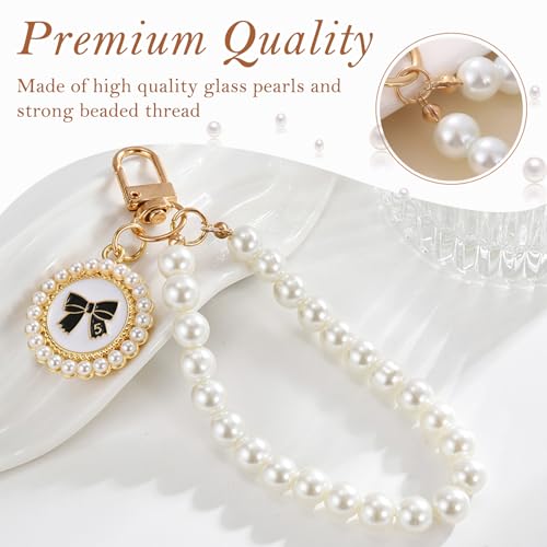 BendJoy® Universal Pearl Lanyard Keychain Phone Charm, Aesthetic Beads Pendant Wrist Strap Compatible With Most Cell Phones, Mobile Cases, Purses and Keys - Image 4