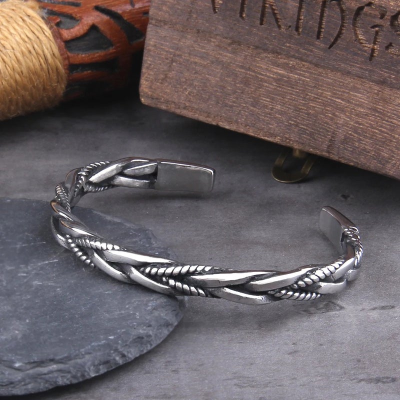 Silver Stainless Steel Free Size Bangale Bracelet - Image 3