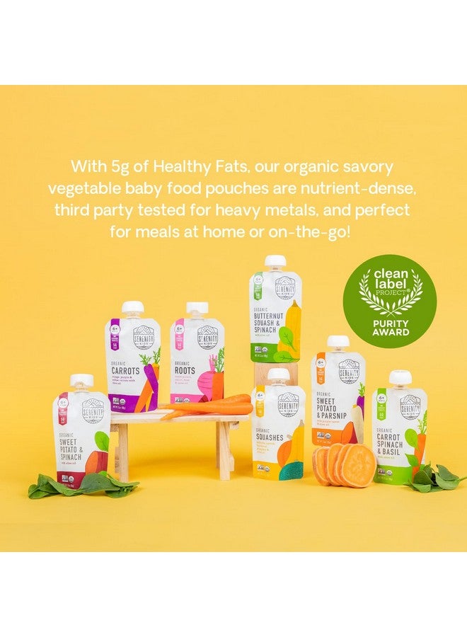Serenity Kids 6+ Months USDA Organic Veggie Puree Baby Food Pouches | No Sugary Fruits or Added Sugar | Allergen Free | 3.5 Ounce BPA-Free Pouch | Butternut Squash & Spinach | 1 Count - Image 2