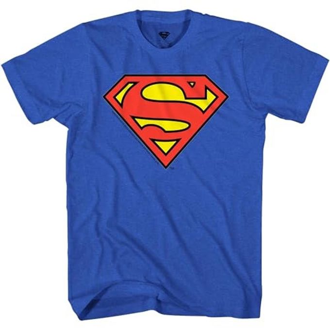 SUPERMAN Logo Symbol Justice League DC Costume Adult T-Shirt(XL, Royal Heather) - Image 3