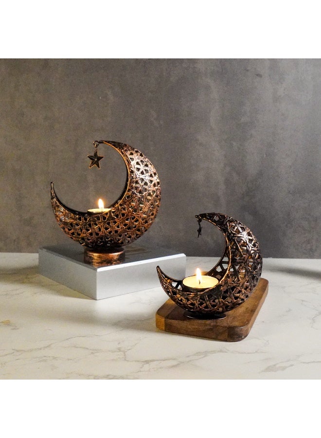 Golden Crescent - shaped Candle Holder, Exquisite Islamic - inspired Decor - Image 5