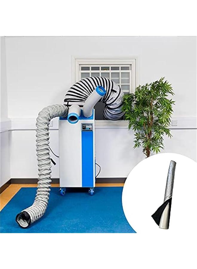 2 غلاف خرطوم مكيف الهواء المحمول، أنبوب العادم موفر للطاقة معزول، غلاف خرطوم مكيف الهواء ناعم يناسب خرطوم العادم بقطر 5 و 6، تركيب سهل - Image 4