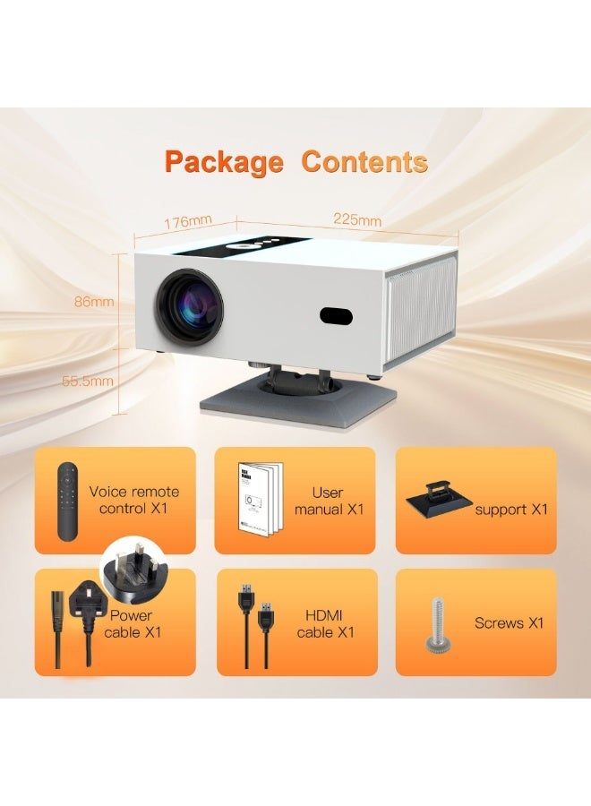 Xnano Classic Projector X6 H716 Full HD 4K 1080P Multifunctional Auto Focus, Auto Keystone Correction / Intelligent Obstacle Avoidance / Screen Automatic Alignment / 360°Rotation / Screen Mirroring / Two-Way Bluetooth / Unique Speaker Cavities / Multiple Compatible Interfaces Headset, TV Box, PC, iPad / Phone, PS4 / PS5, USB - Image 3