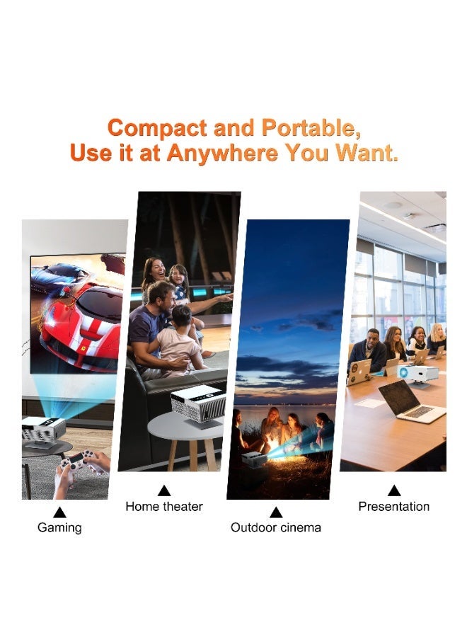 Xnano Classic Projector X6 H716 Full HD 4K 1080P Multifunctional Auto Focus, Auto Keystone Correction / Intelligent Obstacle Avoidance / Screen Automatic Alignment / 360°Rotation / Screen Mirroring / Two-Way Bluetooth / Unique Speaker Cavities / Multiple Compatible Interfaces Headset, TV Box, PC, iPad / Phone, PS4 / PS5, USB - Image 5