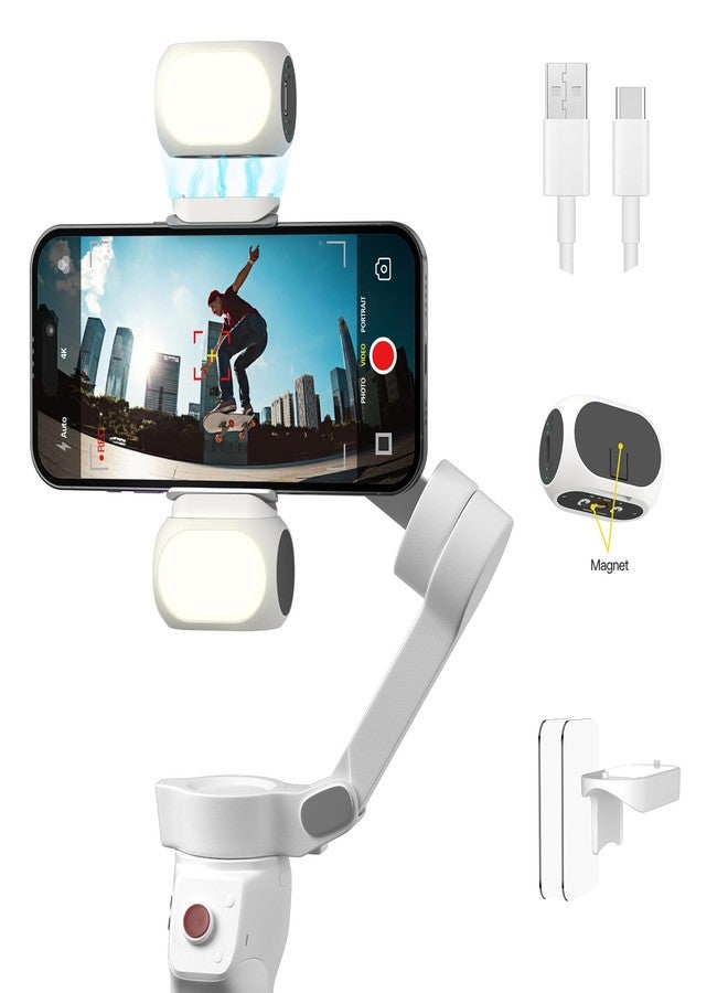 SHEGINEL Magnetic LED Fill Light for Gimbals - Rechargeable OM Fill Light with Custom Magnetic Plates, Adjustable Brightness & 3 Lighting Modes, Ideal for Vlogging, Video Recording, and Photography - Image 1
