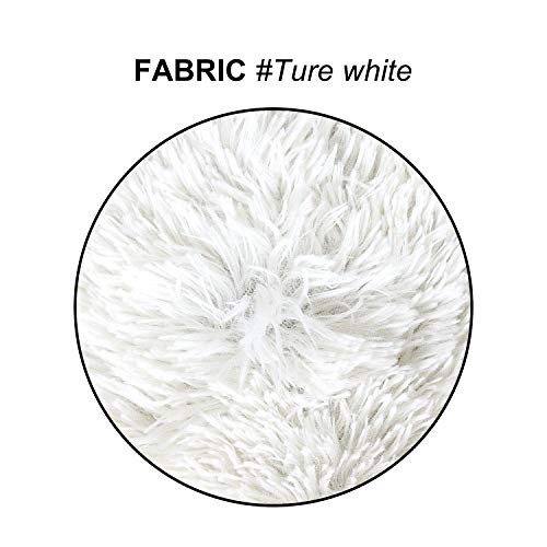 Uhomy 2 Packs Fluffy Accent Pillows Cover 20"x20", Soft White Faux Fur Throw Pillow Case, Modern Luxury Decorative Square Cushion Cover for Farmhouse Home Decor for Sofa/Bed/Chair, 50x50cm - Image 5