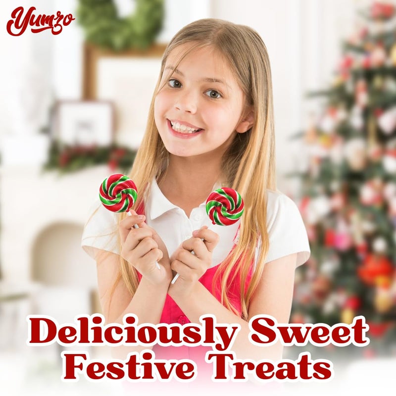 Christmas Swirl Lollipops, 24 Christmas Lollipops Individually Wrapped, Delicious Christmas Suckers Bulk For Festive Treats, Perfect christmas suckers for Gift, and Holiday Decorations - Image 4