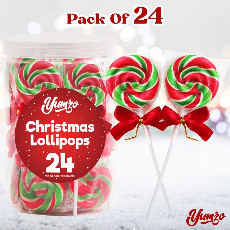 Christmas Swirl Lollipops, 24 Christmas Lollipops Individually Wrapped, Delicious Christmas Suckers Bulk For Festive Treats, Perfect christmas suckers for Gift, and Holiday Decorations - Image 3