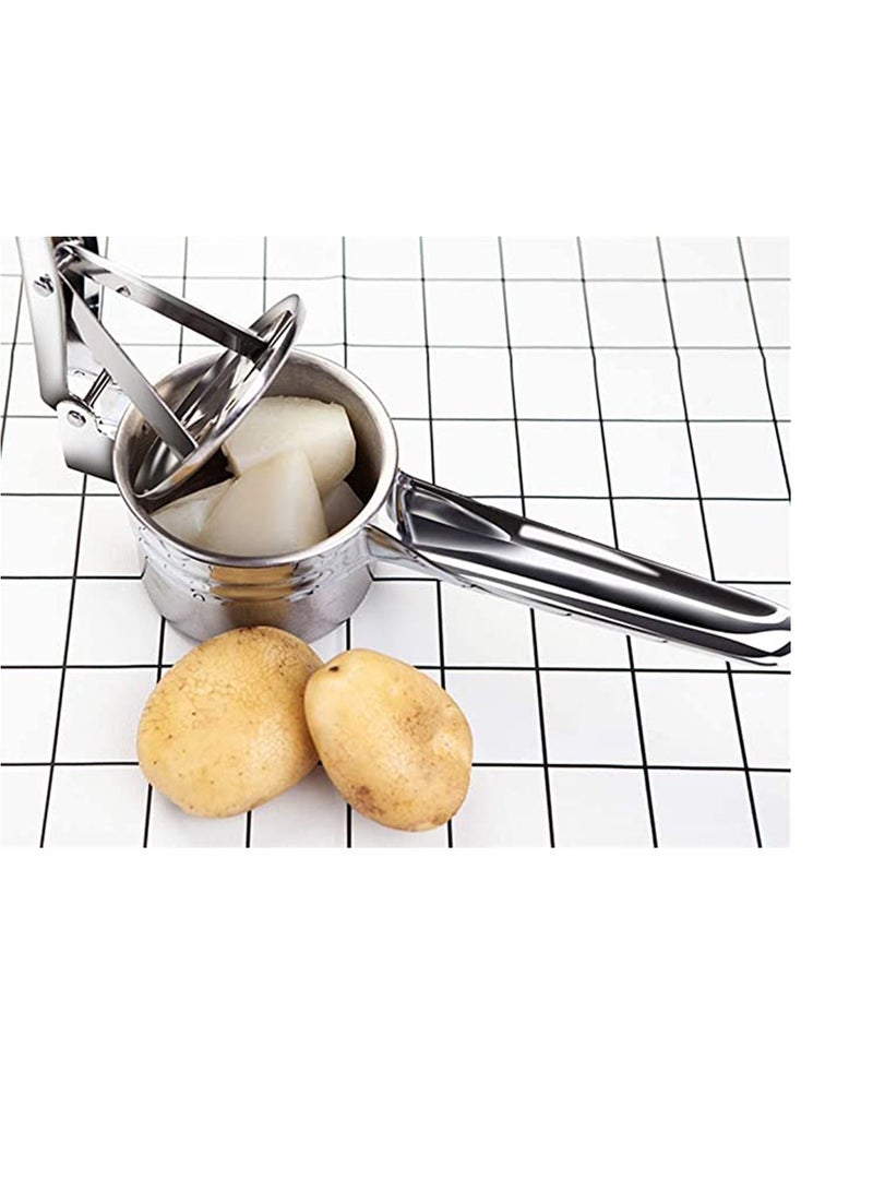 Zikra Potato Ricer, Stainless Steel Potato Masher Manual for Fruits, Vegetables and More, with 3 Interchangeable Gasket, Fruit Juicer, Vegetable Masher Tools - Image 2