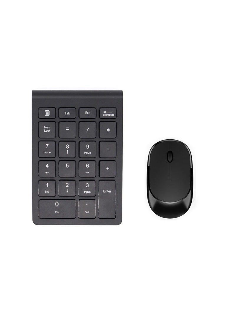 Wireless Numeric Keypad and Mouse Combo, with 2.4GHz USB Receiver,Black