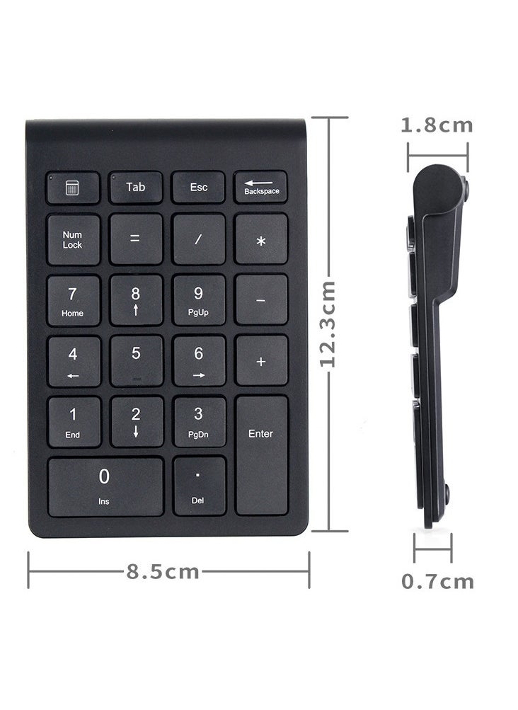Wireless Numeric Keypad and Mouse Combo, with 2.4GHz USB Receiver,Black