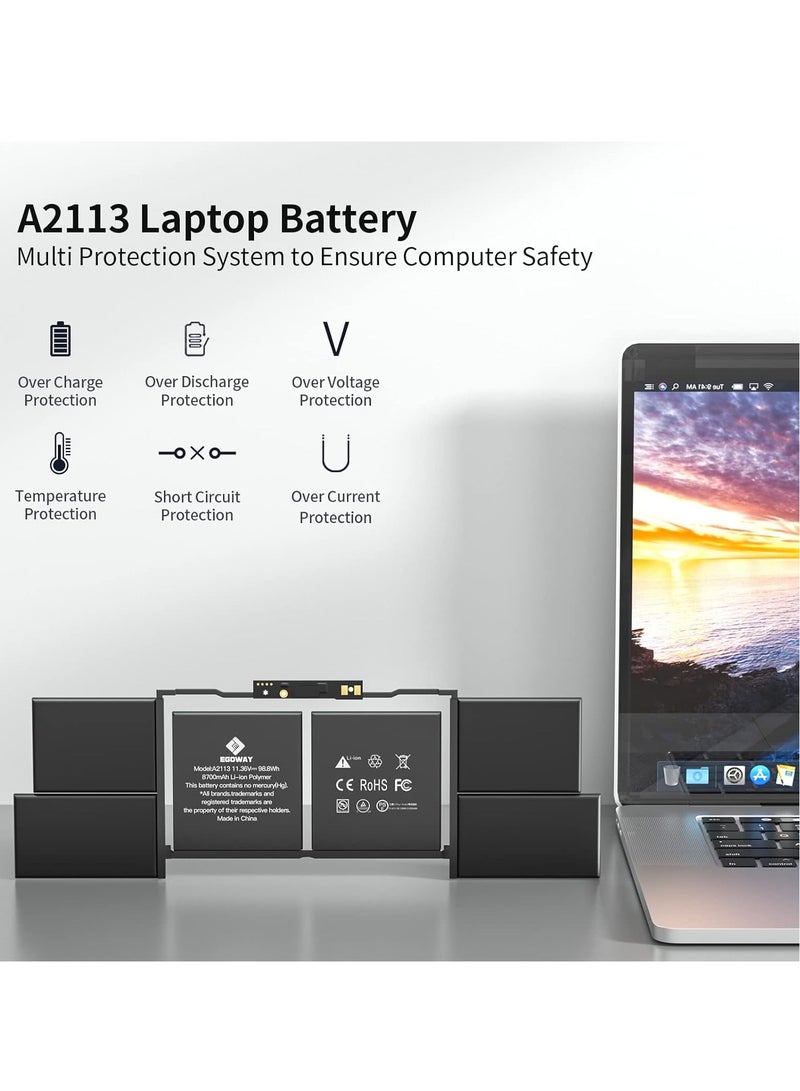 A2141 Laptop Battery, Replacement Battery for MacBook Pro A2141 16-inch (2019), EMC 3347, Model A2113 - Image 4