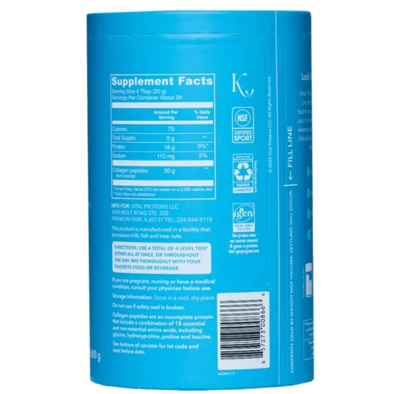 Vital Proteins Natural Whole Nutrition Collagen Peptides - Pasture Raised, Grass Fed, Paleo Friendly, Gluten Free, Single Ingredient - 24 Ounce - Image 3