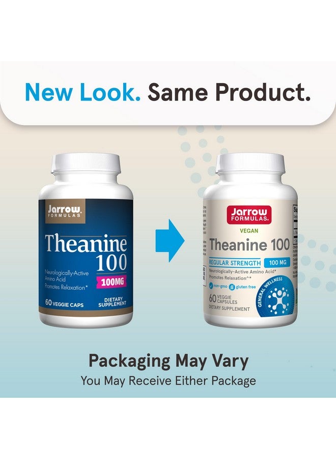 جارو فورملاز Jarrow Formulas Regular Strength Theanine 100 mg، مكمل غذائي يعزز الاسترخاء، 60 كبسولة نباتية، إمداد لمدة 60 يومًا، عبوة من 12 كبسولة - Image 2