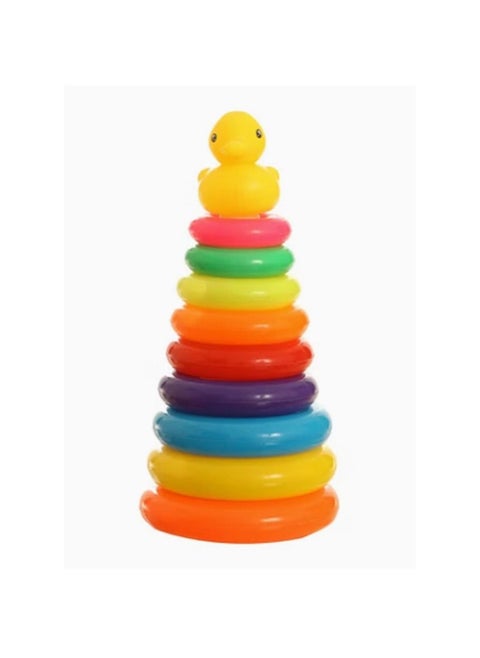 9-Piece Stacking Ring With Duck Toy Multicolor 15.1x32.1x20.7cm