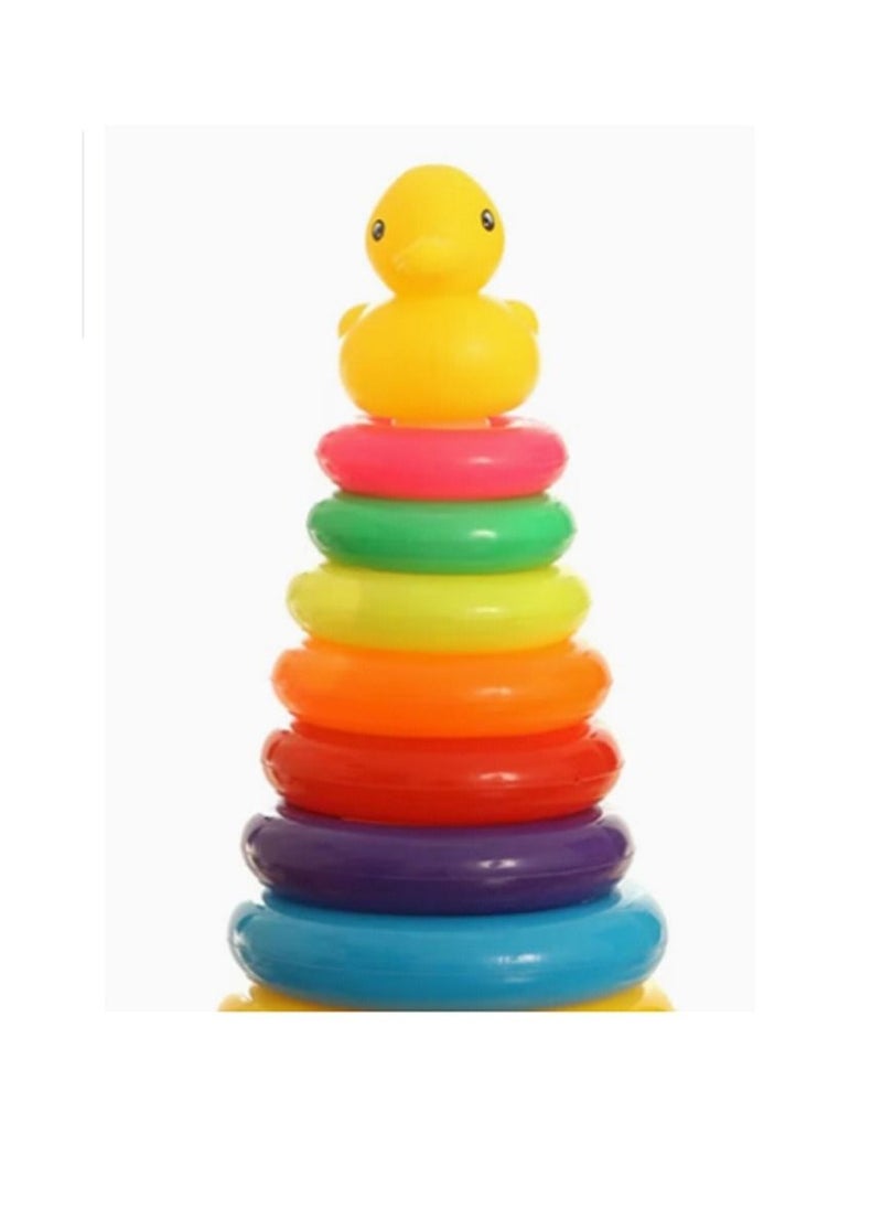 9-Piece Stacking Ring With Duck Toy Multicolor 15.1x32.1x20.7cm