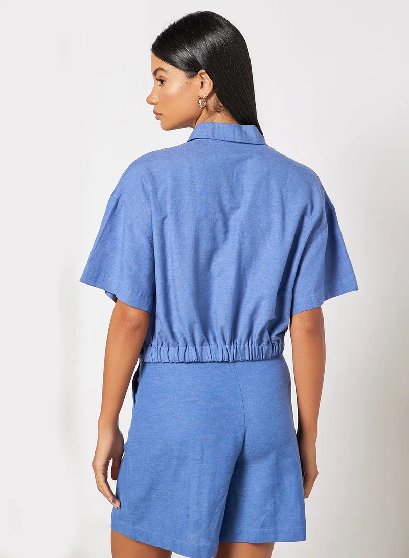 MANGO Knotted Hem Shirt