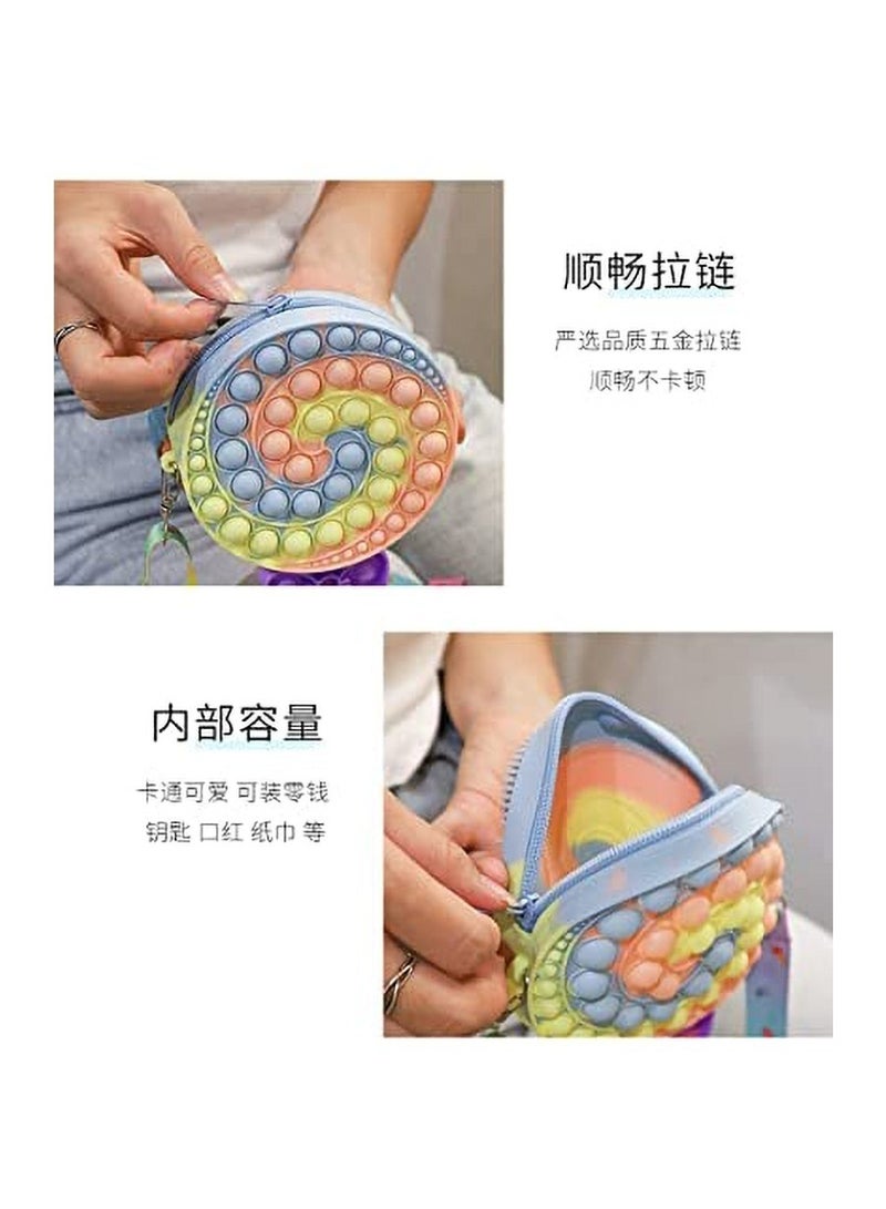 إستيل لعبة Pop Fidget Toys It Icecream حقيبة كتف Pop Fidget Toys It Purse Popper Push Bubble Fidget Sensory Stress Release Toys for Kids School Supplies Backpack حقيبة الظهر للبنات - Image 4