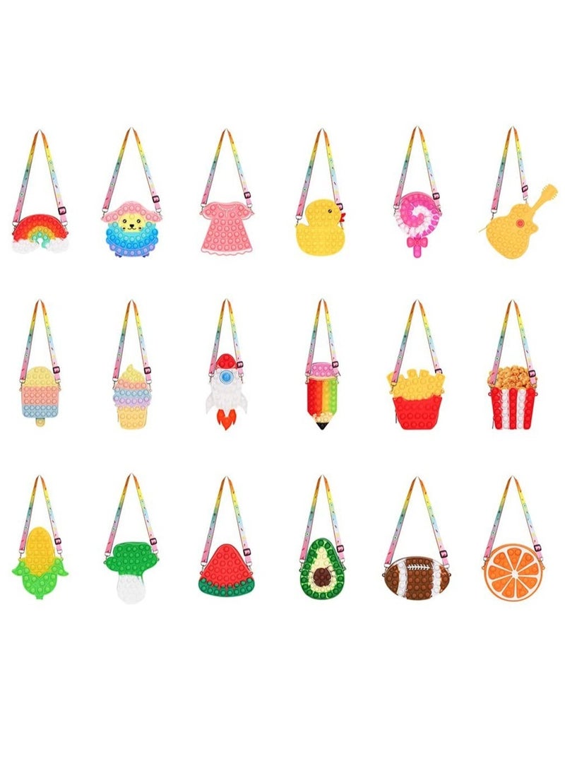 إستيل لعبة Pop Fidget Toys It Icecream حقيبة كتف Pop Fidget Toys It Purse Popper Push Bubble Fidget Sensory Stress Release Toys for Kids School Supplies Backpack حقيبة الظهر للبنات - Image 5