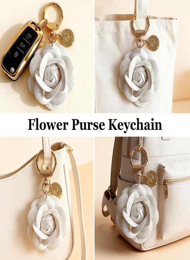 Hoheng Bag Charms for Tote Bags Flower Purse Charms for Handbags Leather Bag Charm Flower Keychain Women's Birthday Gifts - Image 3