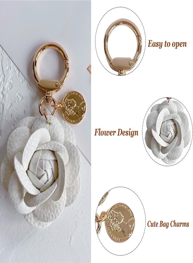 Hoheng Bag Charms for Tote Bags Flower Purse Charms for Handbags Leather Bag Charm Flower Keychain Women's Birthday Gifts - Image 4