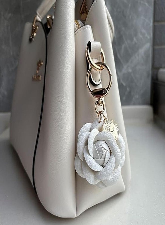 Hoheng Bag Charms for Tote Bags Flower Purse Charms for Handbags Leather Bag Charm Flower Keychain Women's Birthday Gifts - Image 5