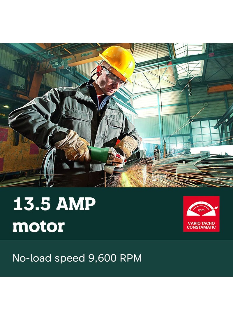 Metabo Metabo 6-Inch Angle Grinder, 13.5 Amp, 9,600 RPM, Electronics, Non-locking Paddle Switch, Made in Germany, WEP 15-150 Quick, 600488420, Green  - Image 4