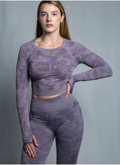 The Team Apparel ADAPT CAMO SEAMLESS LONG SLEEVE CROP TOP  - Image 1