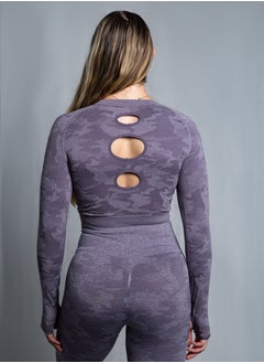 The Team Apparel ADAPT CAMO SEAMLESS LONG SLEEVE CROP TOP  - Image 2