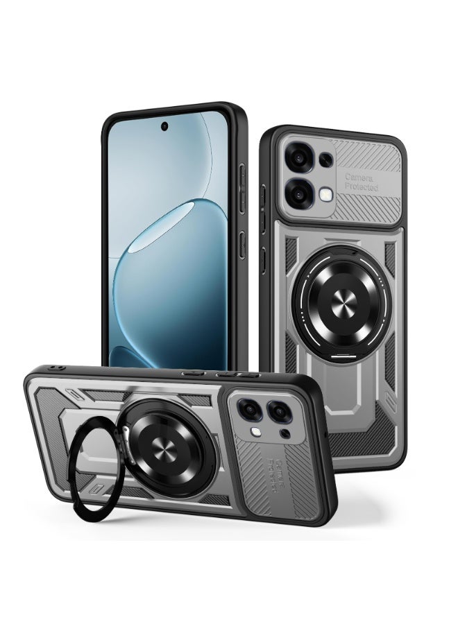 Case Cover Shock Resistant Protect Camera TPU + PC Compatible with Oppo A6 Pro (Grey)