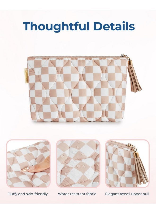 BAGSMART Small Makeup Bag For Purse, Cute Makeup Bags, Travel Makeup Pouch Mini Cosmetic Bag Zipper Pouch For Travel Size Toiletries Accessories Brushes, Great Gifts For Women (Pink)  - Image 4