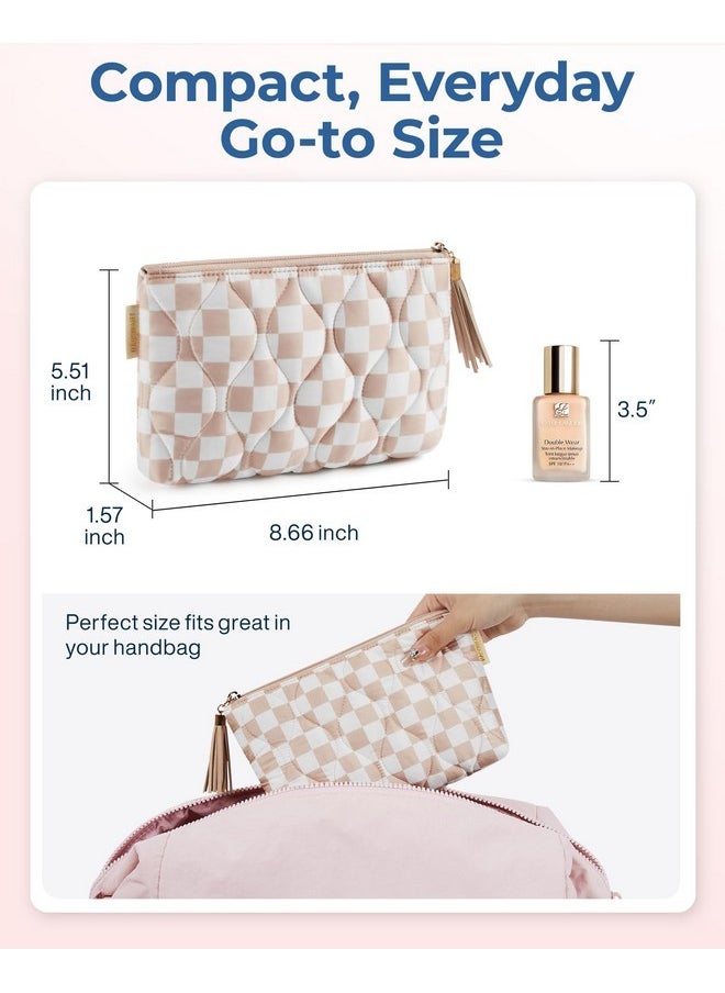 BAGSMART Small Makeup Bag For Purse, Cute Makeup Bags, Travel Makeup Pouch Mini Cosmetic Bag Zipper Pouch For Travel Size Toiletries Accessories Brushes, Great Gifts For Women (Pink)  - Image 5
