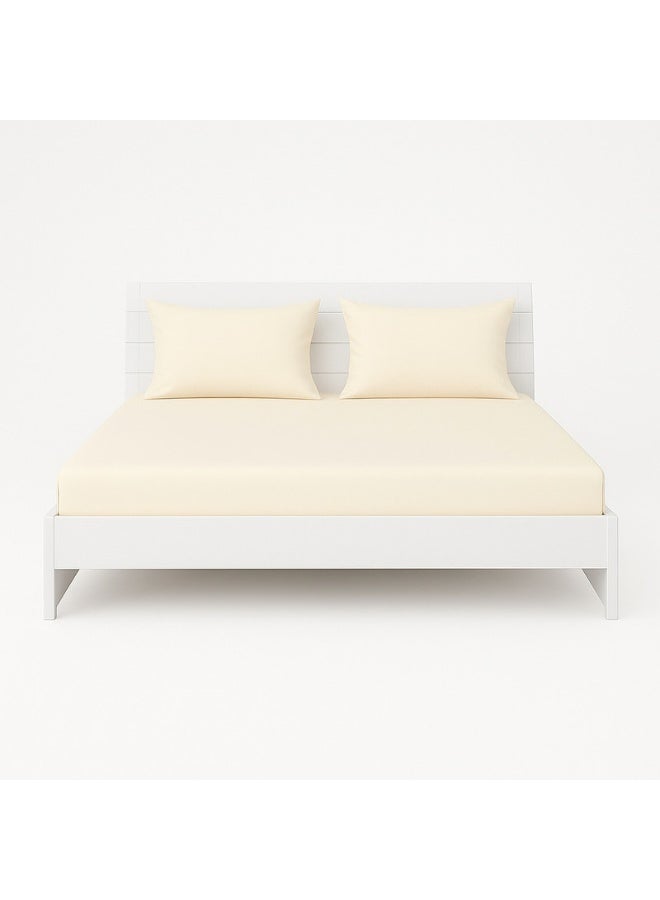 Princess 3-Piece Fitted Sheet With Pillowcases Set cotton_blend Cream - Image 1
