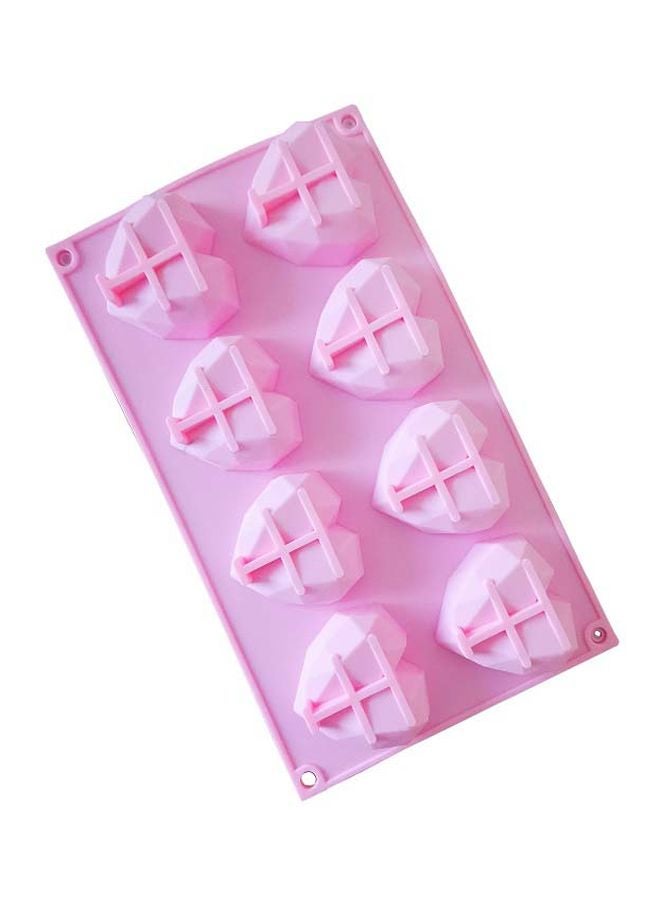 asmat 8-Cavity 3D Heart Shaped Mould Pink 30x17cm - Image 2