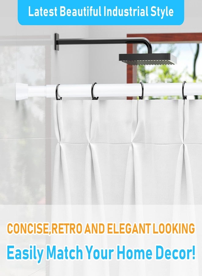 MEXAU Shower Curtain Rod 45-77 Inch White Shower Rod 7/8" Tension Curtain Rod Adjustable Curtain Rods No Drilling Shower Tension Rod Shower Curtain Tension Rod for Bathroom Windows Doorways - Image 5