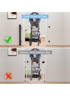 NNEWVANTE Retractable Baby Gates for Stairs, Retractable Dog Gate Indoor Extends to 54" Wide 34" Tall, Child Gates for Doorways, Stair Gate Use for Outdoor, Indoor, Hallways, Doorways, Deck, Porch  - Image 3