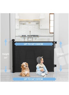 NNEWVANTE Retractable Baby Gates for Stairs, Retractable Dog Gate Indoor Extends to 54" Wide 34" Tall, Child Gates for Doorways, Stair Gate Use for Outdoor, Indoor, Hallways, Doorways, Deck, Porch  - Image 2