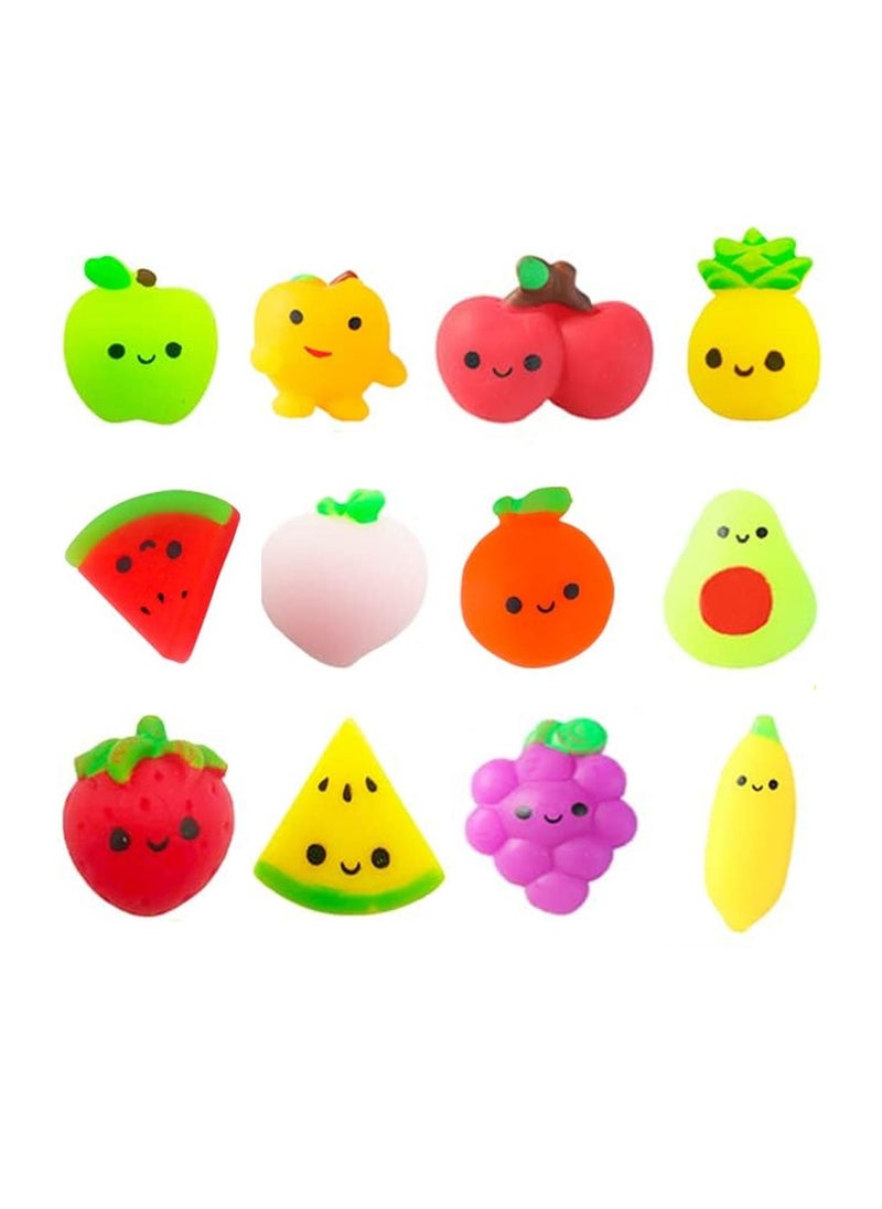 NQOOH - 12 Piece Mochi Squishy Toy Set Fruit Shapes Soft Stress Relief Toys Ideal Gifts for Kids and Adults - Image 1