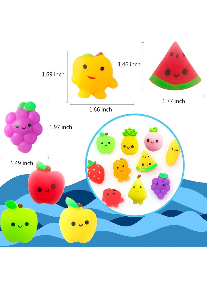 NQOOH - 12 Piece Mochi Squishy Toy Set Fruit Shapes Soft Stress Relief Toys Ideal Gifts for Kids and Adults - Image 1