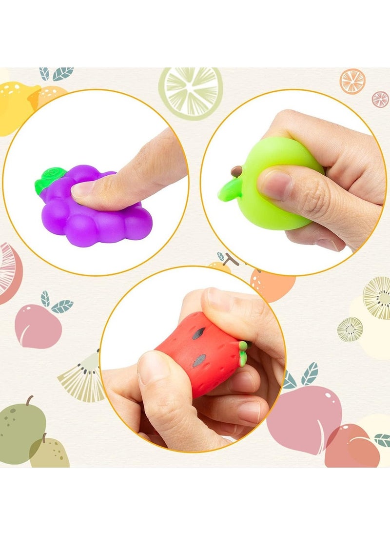 NQOOH - 12 Piece Mochi Squishy Toy Set Fruit Shapes Soft Stress Relief Toys Ideal Gifts for Kids and Adults - Image 1