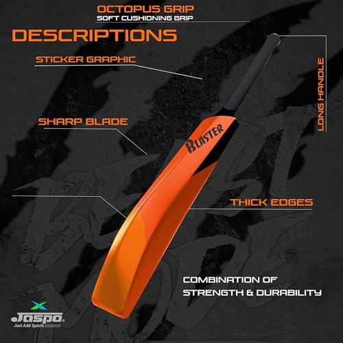 Jaspo Cric Addict Blaster Plastic Cricket Bat Size 5 for Kids,Juniors,Youth,Children (Bat Height-30 Inches) (Orange, Plastic Bat Size-5) - Image 4
